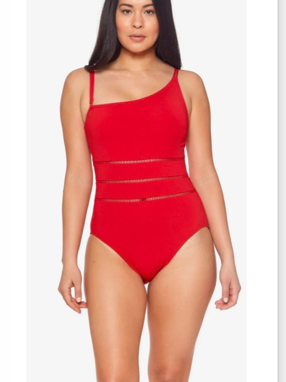 Bleu Rod Beattie Red One-Shoulder One-Piece Swimsuit Brand New!!!